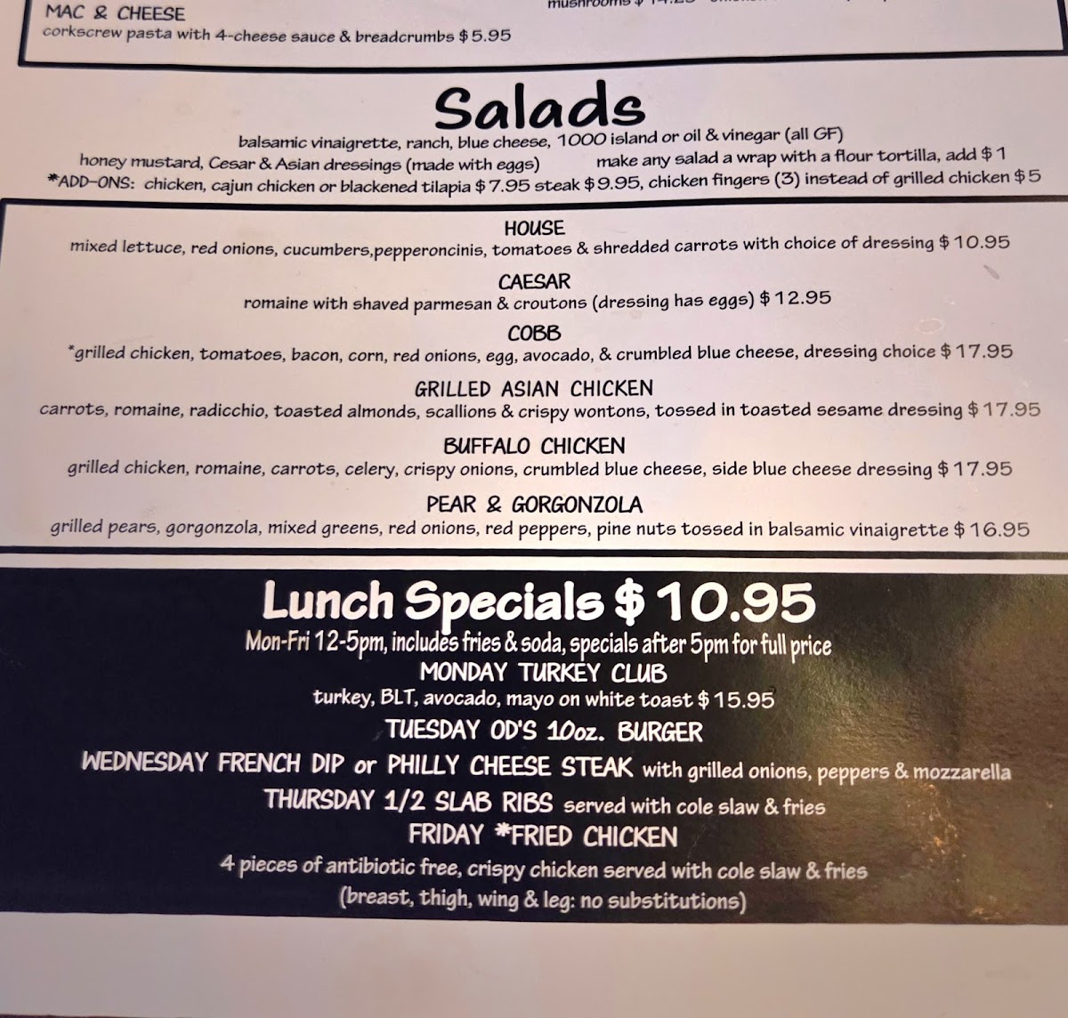 O'Donovan's Menu - Image 1
