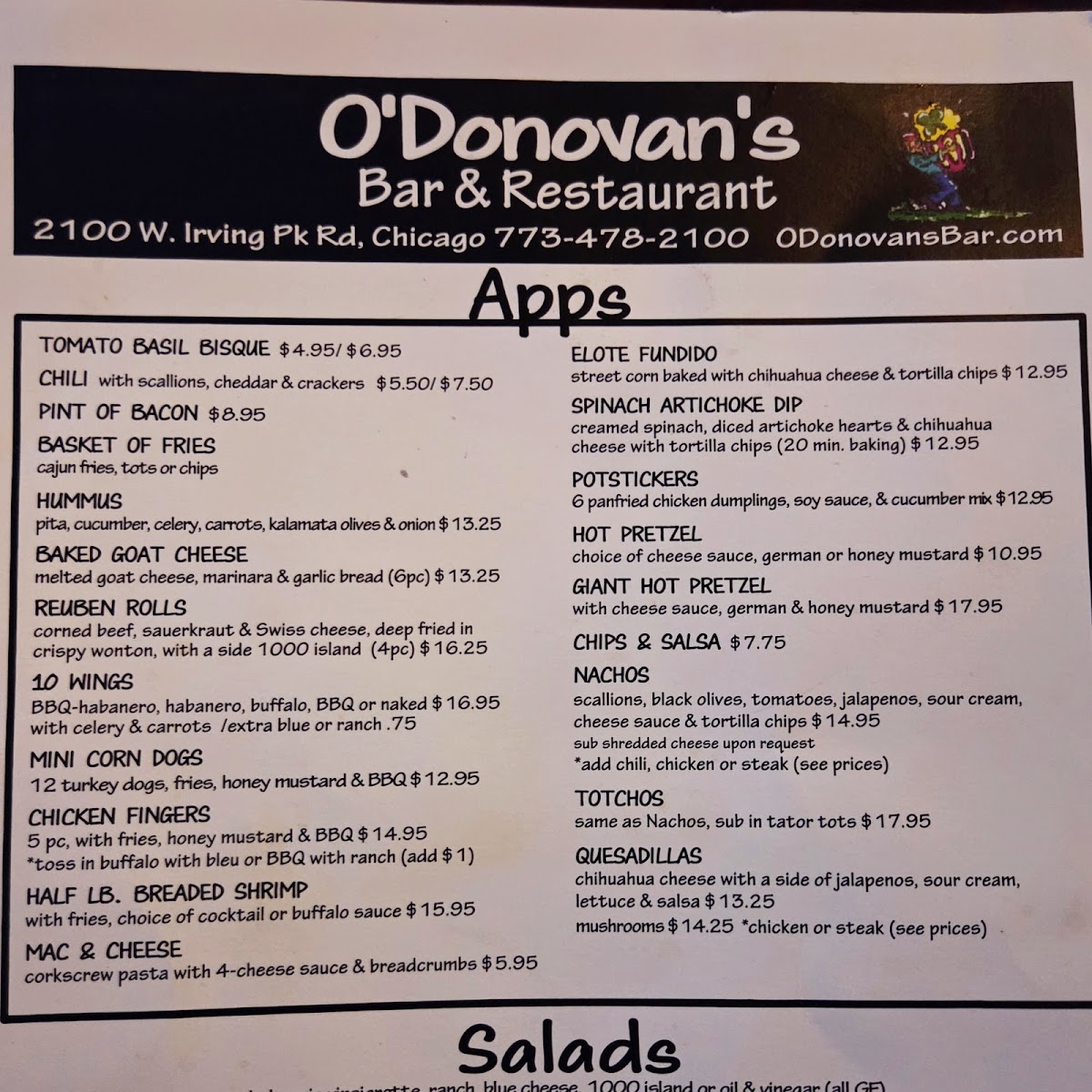 O'Donovan's Menu - Image 2