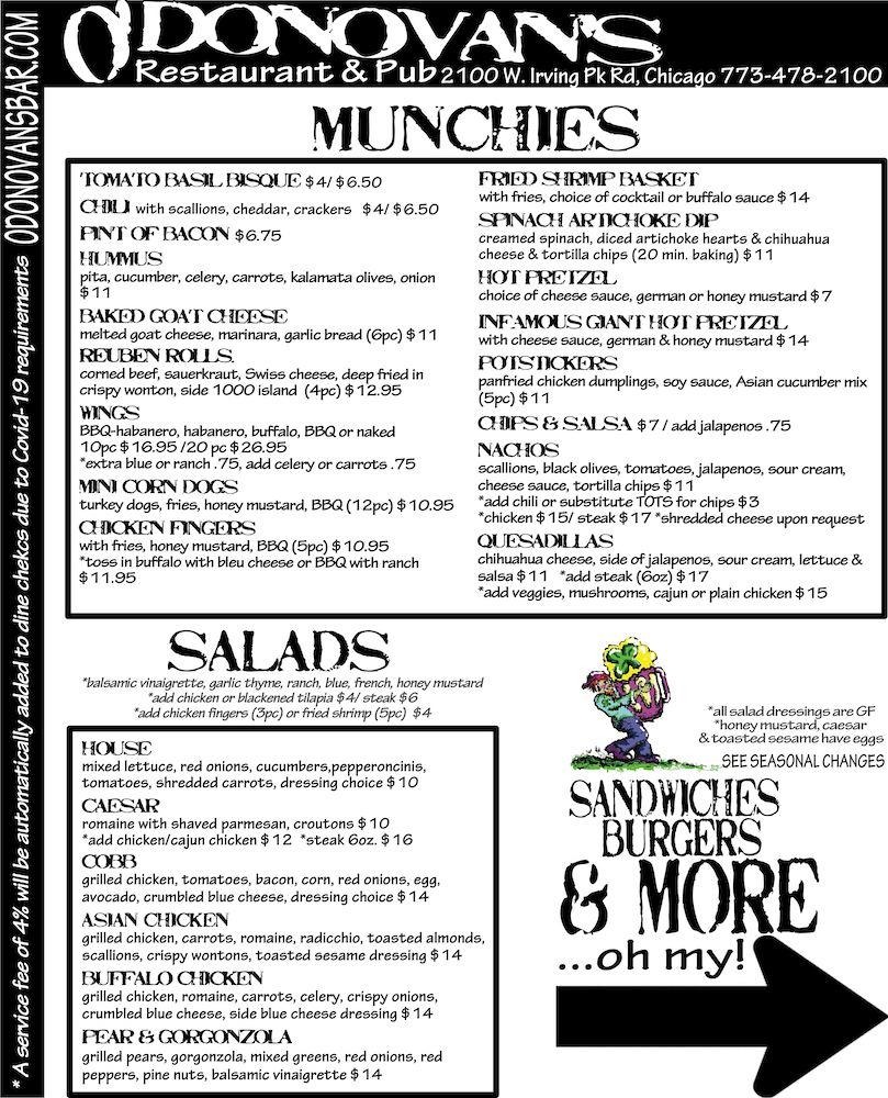 O'Donovan's Menu - Image 4